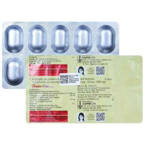 Verifica DM Forte 10mg/1000mg/100mg Tablet SR